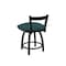 Holland Bar Stool Co 18" Low Back Swivel Vanity Stool, Black Wrinkle, Graph Tidal Seat 82118BW022 - alternate 4